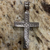 925 Sterling Silver Cross Moissanite Iced Flooded Out Pendant  2"