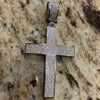 925 Sterling Silver Cross Moissanite Iced Flooded Out Pendant  2"
