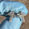 925 Sterling Silver Cross Stud Earrings 0.12CT D VVS Moissanite Stones Iced Flooded Out