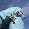 925 Sterling Silver Cross Stud Earrings 0.12CT D VVS Moissanite Stones Iced Flooded Out