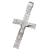 925 Sterling Silver Crucifix Jesus Cross Baguette CZ Pendant Big 2.5"