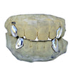 925 Sterling Silver Custom Canine Tooth Caps Teeth Grillz Set