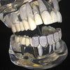 925 Sterling Silver CZ Flooded Out Micro Pave Bottom Teeth Grillz