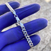 925 Sterling Silver Diamond-Cut Bracelet Italy Cuban Link 8" x 5 MM