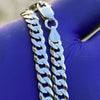 925 Sterling Silver Diamond-Cut Bracelet Italy Cuban Link 8" x 5 MM