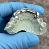 925 Sterling Silver Diamond-Cut Canine Caps Custom Grillz w/Back Bar