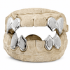 925 Sterling Silver Diamond Dust Custom Fangs Grillz Set Double Vampire Teeth