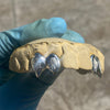 925 Sterling Silver Diamond Dust Custom Fangs Grillz Set Double Vampire Teeth