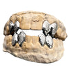 925 Sterling Silver Diamond Dust Custom Fangs Grillz Set Double Vampire Teeth