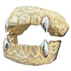 925 Sterling Silver Diamond Dust Custom Vampire Fangs Grillz Set