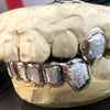 925 Sterling Silver Diamond Dust Custom Vampire Fangs Grillz Set