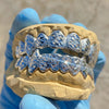 925 Sterling Silver Diamond Dust Diamond Cuts Vampire Fangs Custom Grillz