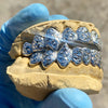 925 Sterling Silver Diamond Dust Diamond Cuts Vampire Fangs Custom Grillz
