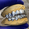 925 Sterling Silver Diamond Dust With White Border Custom Grillz