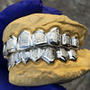 925 Sterling Silver Diamond Dust With White Border Custom Grillz