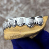 925 Sterling Silver Diamond Dust With White Border Custom Grillz