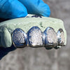 925 Sterling Silver Diamond Dust With White Border Custom Grillz