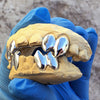 925 Sterling Silver Double Canine /Incisor Vampire Fangs Custom Grillz