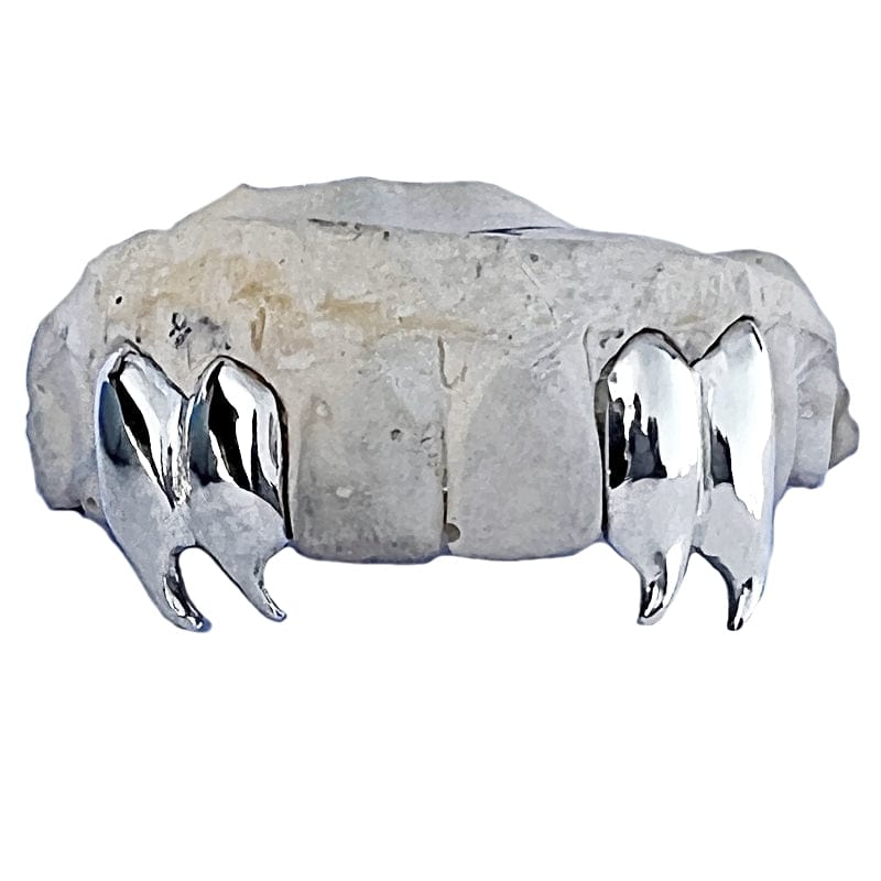 Triangle Fangs 925 Sterling Silver Double Fangs Extended Curved Extra Long Custom Vam