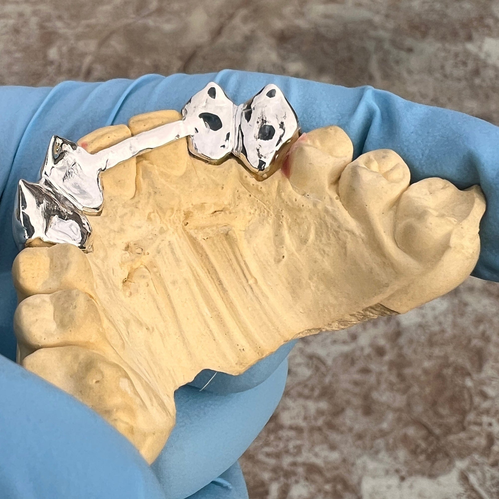 Vampire Rope 925 Sterling Silver Double Vampire Fangs Open Face Fang Custom Grillz