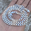 925 Sterling Silver Flat Cuban Link Chain Necklace 7MM 18-24"