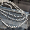 925 Sterling Silver Flat Cuban Link Chain Necklace 7MM 18-24"