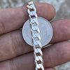 925 Sterling Silver Flat Cuban Link Chain Necklace 7MM 18-24"