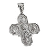 925 Sterling Silver Four 4-Way Cross Medal Medalla Milagrosa Miraculous Pendant