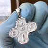 925 Sterling Silver Four 4-Way Cross Medal Medalla Milagrosa Miraculous Pendant