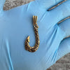 925 Sterling Silver Gold Plated Hawaiian Fish Hook Tribal Makau Pendant