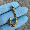 925 Sterling Silver Gold Plated Hawaiian Fish Hook Tribal Makau Pendant