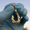 925 Sterling Silver Gold Plated Hawaiian Fish Hook Tribal Makau Pendant