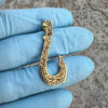 925 Sterling Silver Gold Plated Hawaiian Fish Hook Tribal Makau Pendant