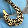 925 Sterling Silver Gold Plated Hawaiian Fish Hook Tribal Makau Pendant