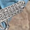 925 Sterling Silver Gun Pistol Scrollwork Engraving Iced CZ Pendant