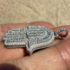 925 Sterling Silver Hamsa Hand Pendant Iced Baguette CZ 3D Charm