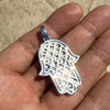 925 Sterling Silver Hamsa Hand Pendant Iced Baguette CZ 3D Charm