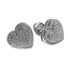 925 Sterling Silver Heart Shaped Earrings Iced 0.65ct Moissanite Flooded Out Pass Diamond Tester