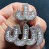 925 Sterling Silver Iced Baguettes Allah Symbol Pendant