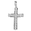 925 Sterling Silver Iced Channel Set Flooded Out CZ Tennis Cross Pendant