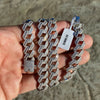 925 Sterling Silver Iced Cuban Link Chain Flooded Out 12 mm x 18"-24"