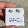 925 Sterling Silver Iced CZ Flooded Out Round Micro Pave Earrings 6MM