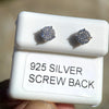 925 Sterling Silver Iced CZ Flooded Out Round Micro Pave Earrings 6MM
