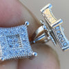 925 Sterling Silver Iced CZ Micro Pave Kite Earrings 7MM
