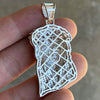 925 Sterling Silver Iced Flooded Out Baguette Crown Jesus Pendant (Medium)