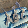 925 Sterling Silver Iced Flooded Out Baguette Initial Letter A-Z Flooded Out CZ Pendant