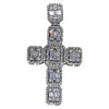 925 Sterling Silver Iced Flooded Out Cross Pendant 2"