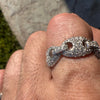 925 Sterling Silver Iced Flooded Out CZ Anchor Mariner Link