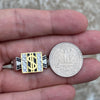 925 Sterling Silver Iced Money $ Dollar Sign Two Tone Ring