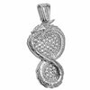 925 Sterling Silver Iced Ouroboros Pendant Dragon Micro Pave Flooded Out CZ